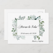 Reserva la Fecha vertrekt om de datum te redden Aankondigingskaart (Voorkant / Achterkant)