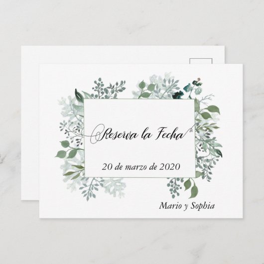 Reserva la Fecha vertrekt om de datum te redden Aankondigingskaart (Voorkant / Achterkant)