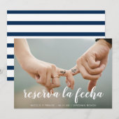 Reserva la Fecha White Handschrift Foto Spaans Save The Date (Voorkant / Achterkant)