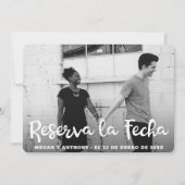 Reserva la Fecha White Text Overlay Foto Spaans Save The Date (Voorkant)