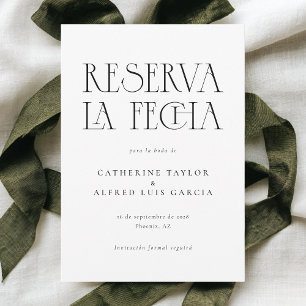 Reserva La Fecha Zwart Wit Spaans Bruiloft Foto Save The Date