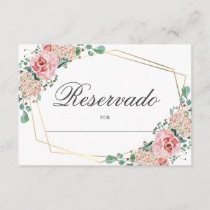 RESERVADO Mesa - Roze Spaanse Quinceañera Quince Informatiekaartje