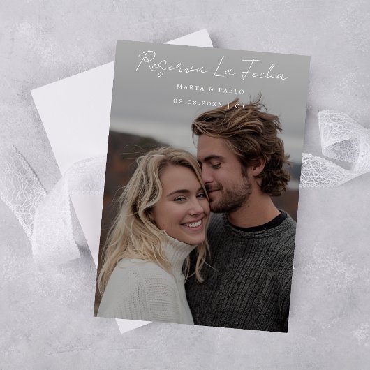 Reserve la Fecha Huwelijk Script Elegant Spaanse F Save The Date