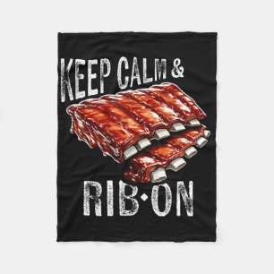 Reserve Ribs Lover's Keep Calm and Rib on BBQ Rib Fleece Deken