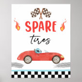 Reservebanden Rode Race Auto Twee Snelle Jongen Ve Poster (Voorkant)