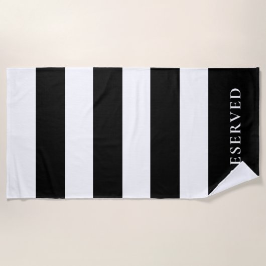 RESERVED BEACH TOWEL | Striped Beach Towel | Groot Strandlaken (Voorkant)