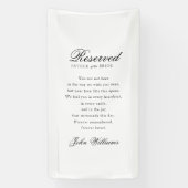 Reserved - Father of the Bride - Memorial Wedding Spandoek (Verticaal)
