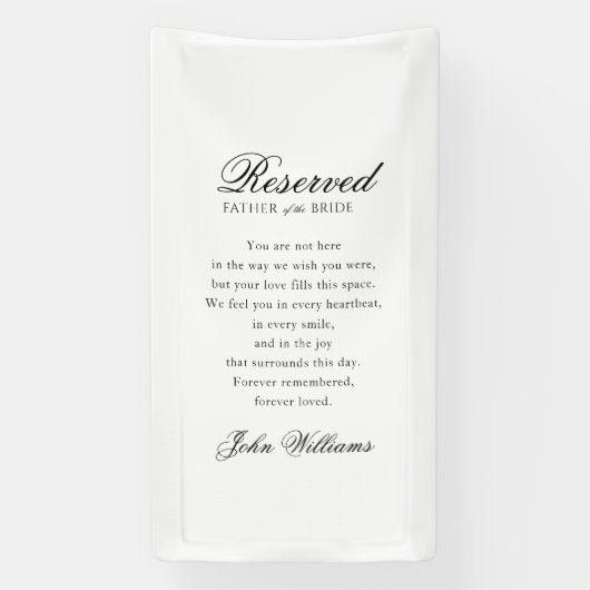 Reserved - Father of the Bride - Memorial Wedding Spandoek (Verticaal)