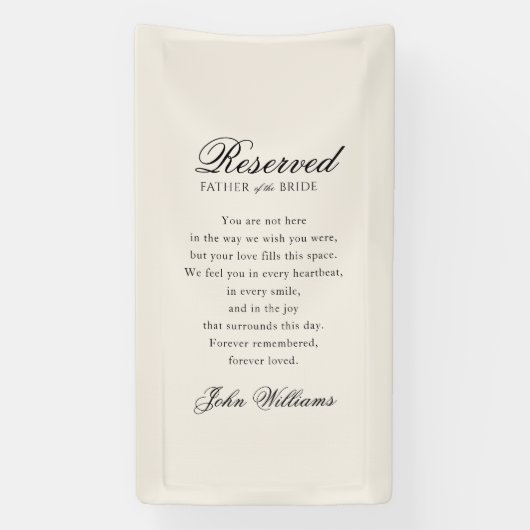 Reserved - Father of the Bride - Memorial Wedding  Spandoek (Verticaal)