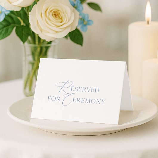  “Reserved for Ceremony” Wedding Seating Card