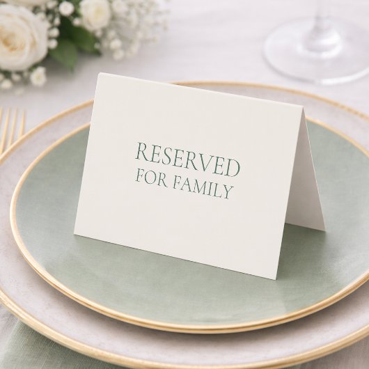 Reserved for Family Table Sign – Minimal Sage