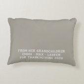 "Reserved for Grandma" Personaliseer Thanksgiving  Accent Kussen (Achterkant)