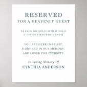 Reserved for Heavenly Guest Wedding Memorial Sign Poster (Voorkant)