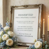 Reserved for Heavenly Guest Wedding Memorial Sign Poster