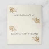 Reserved for Officiant Flourish Funeral  Plaatskaartje (Buitenkant ongevouwen)