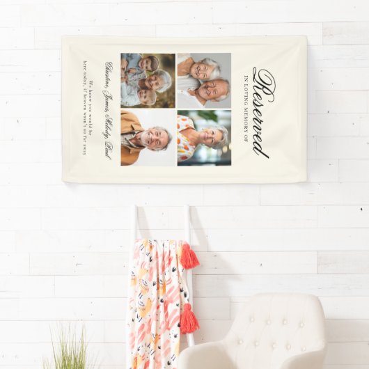 Reserved Seat - 4 Photo Memorial Beige Wedding Spandoek (Insitu)