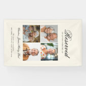Reserved Seat - 4 Photo Memorial Beige Wedding Spandoek (Horizontaal)