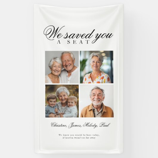 Reserved Seat - 4 Photo Memorial Wedding Spandoek (Verticaal)