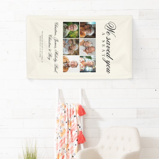 Reserved Seat - 6 Photo Memorial Wedding Beige Spandoek (Insitu)