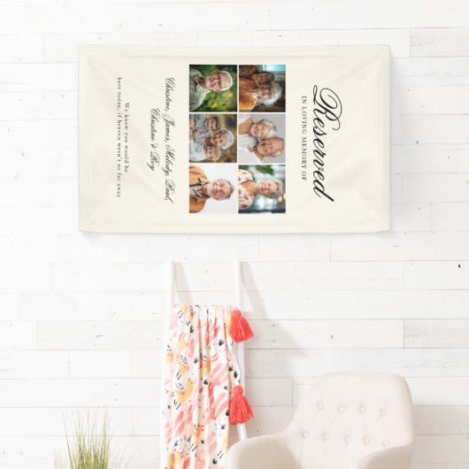 Reserved Seat - 6 Photo Memorial Wedding Beige Spandoek (Insitu)