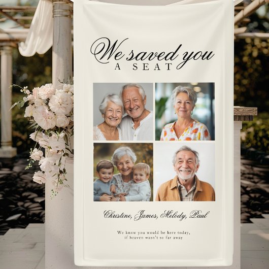 Reserved Seat - 6 Photo Memorial Wedding Beige Spandoek