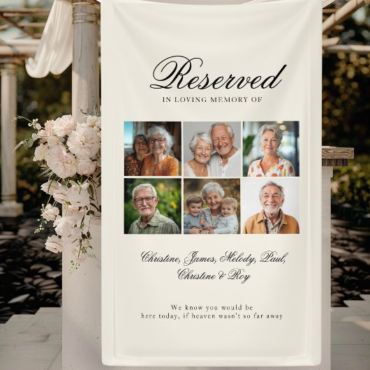 Reserved Seat - 6 Photo Memorial Wedding Beige Spandoek