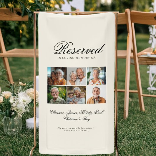 Reserved Seat - 6 Photo Memorial Wedding Beige Spandoek