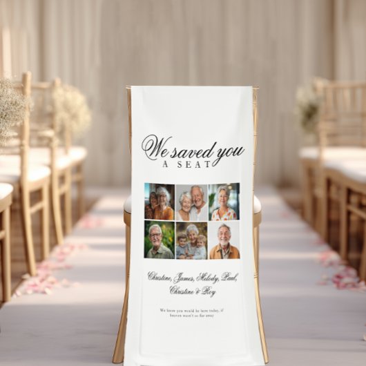 Reserved Seat - 6 Photo Memorial Wedding White Spandoek