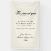 Reserved Seat - Classic Wedding Memorial Beige Spandoek (Verticaal)