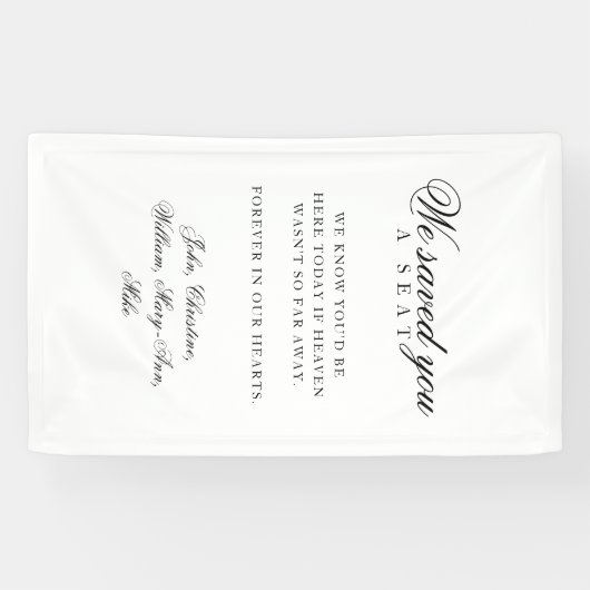Reserved Seat - Classic Wedding Memorial White Spandoek (Horizontaal)