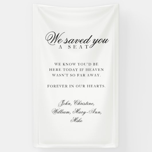 Reserved Seat - Classic Wedding Memorial White Spandoek (Verticaal)