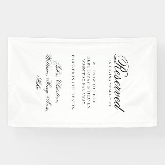 Reserved Seat - Classic Wedding Memorial White Spandoek (Horizontaal)