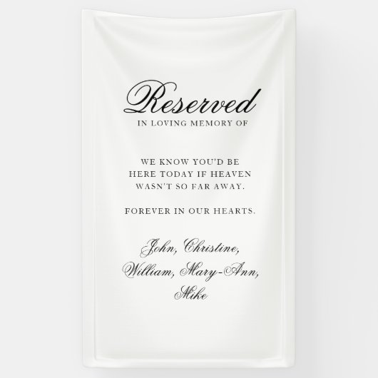 Reserved Seat - Classic Wedding Memorial White Spandoek (Verticaal)