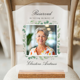 Reserved Seat - Eucalyptus Memorial Wedding Acryl Bord