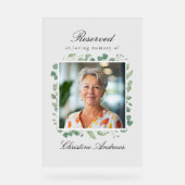 Reserved Seat - Eucalyptus Memorial Wedding Photo Acryl Bord (Voorkant)