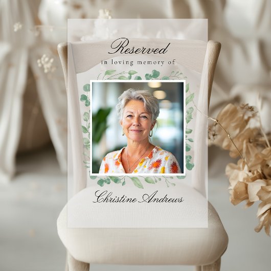 Reserved Seat - Eucalyptus Memorial Wedding Photo Acryl Bord