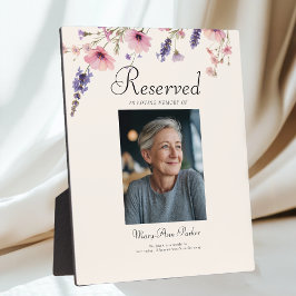 Reserved Seat - Photo Memorial Beige Wedding Fotoplaat