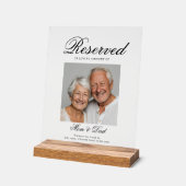 Reserved Seat - Photo Memorial Wedding Acryl Bord (Hoek)