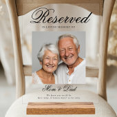Reserved Seat - Photo Memorial Wedding Acryl Bord