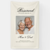 Reserved Seat - Photo Memorial Wedding Beige Spandoek (Verticaal)