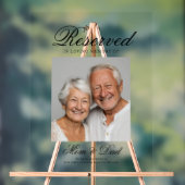 Reserved Seat - Photo Memorial Wedding Photo Acryl Bord (Neutraal)