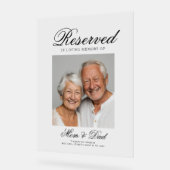 Reserved Seat - Photo Memorial Wedding Photo Acryl Bord (Hoek)