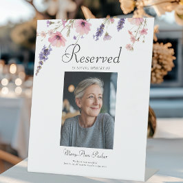 Reserved Seat - Photo Memorial Wedding Reclamebord Met Voetstuk