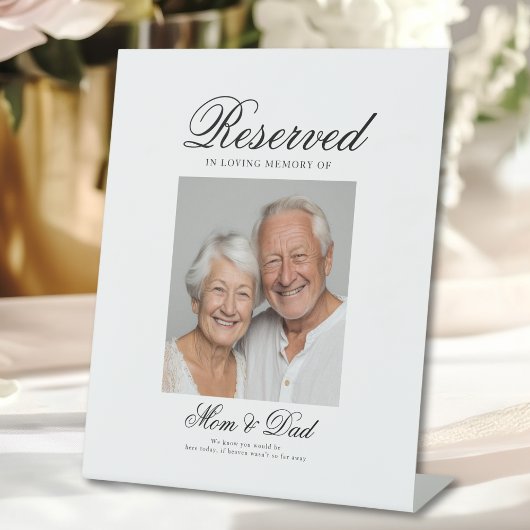 Reserved Seat - Photo Memorial Wedding  Reclamebord Met Voetstuk