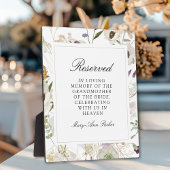 "Reserved Seat" Spring Photo Wedding Memorial Fotoplaat