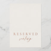 Reserved Seating Wedding Sign  Folie Uitnodiging (Voorkant)