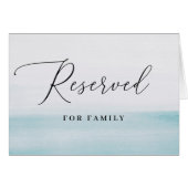 Reserved | Watercolor Blue Wedding Seating Sign (Voorkant Horizontaal)
