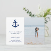 Reserveer de datum Anker Monogram Foto Save The Date (Staand voorkant)