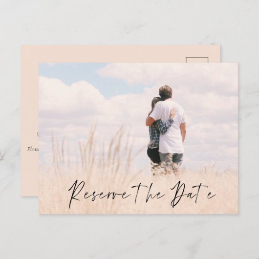 Reserveer de datum Foto trouwdatum Aankondiging Briefkaart (Voorkant / Achterkant)