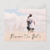 Reserveer de datum Foto trouwdatum Aankondiging Briefkaart (Voorkant)